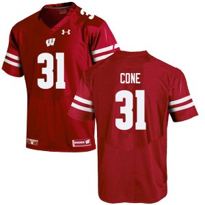 Men's Wisconsin Badgers NCAA #31 Madison Cone Red Authentic Under Armour Stitched College Football Jersey GQ31I72DC